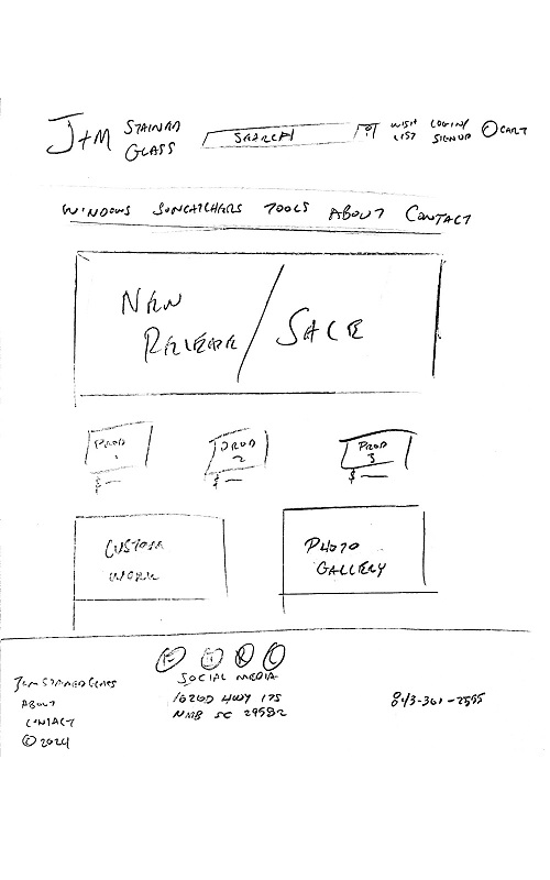 Screenshot of website sketch